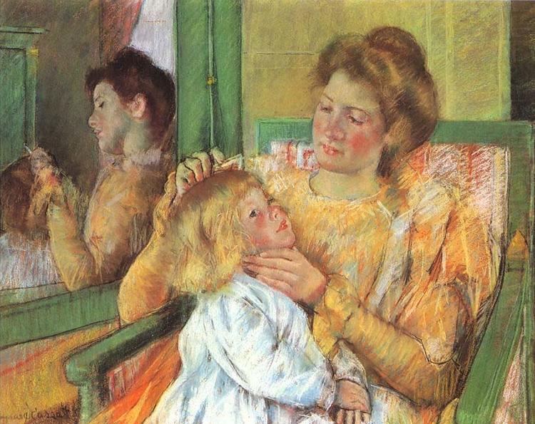 Mary Cassatt Mother Combing her Child Hair china oil painting image
